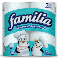 Маленькое фото товара - Полотенца бумажные "Familia" 2 слоя (22,7х12,5) 98 листов белые (уп-ка: 4 рулона). Вариант №1