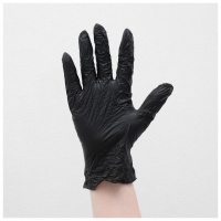 Фото товара - Перчатки виниловые, размер "М", черные, упаковка 50 пар/BlueSail